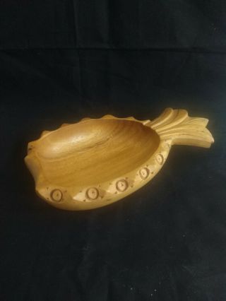 Vintage Pineapple Shaped Wooden Bowl.  Monkeypod Made In The Hawaii