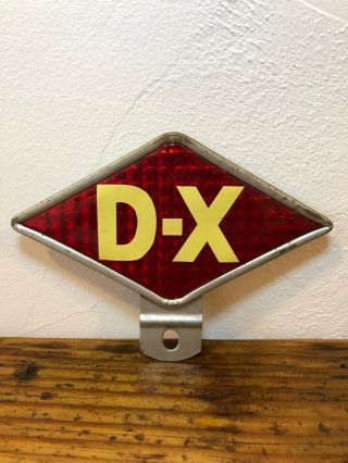 D - X Gasoline License Plate Topper - Dx Vintage Gas Oil Sign