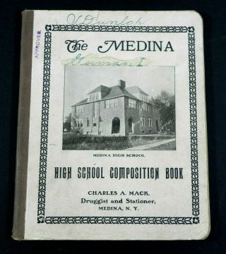Vintage 1920s? Medina Ny High School Composition Notebook Orleans County