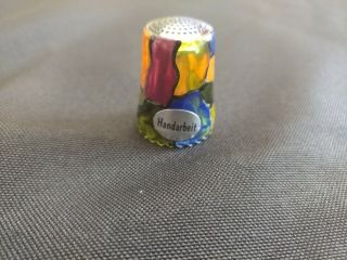 Ullmann Crystal Glass Thimble,  Mosaic Style
