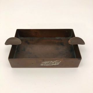 Antique Copper Ashtray Made From Printing Plate of Rev.  Edmund Squire,  Boston 4