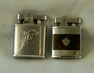 2 Vintage Cigarette Lighters Ronson Princess Us W Engraved Scroll Atc Delux Vg,