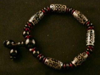 Good Quality Tibetan Agate Dzi 21Eyed Small Beads Prayer Bracelet S005 4