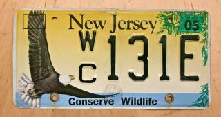 Jersey Graphic Conserve Wildlife Bald Eagle License Plate " Wc 131 E " Nj