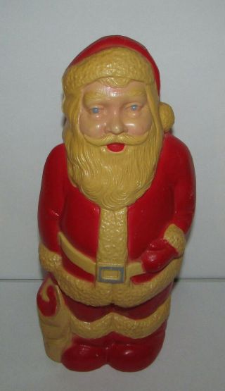 13.  5 Vintage Hard Plastic Santa Claus Table Top Size Blow Mold Figure