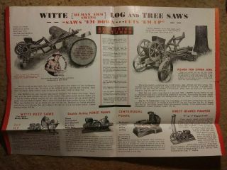 Vintage Witte Engine Double - Sided Poster W/product Specs & Features