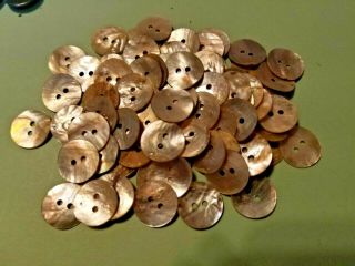 Vintage Mother Of Pearl 2 - Hole Sew Thru Round Buttons/sequins - 5/8 " Across