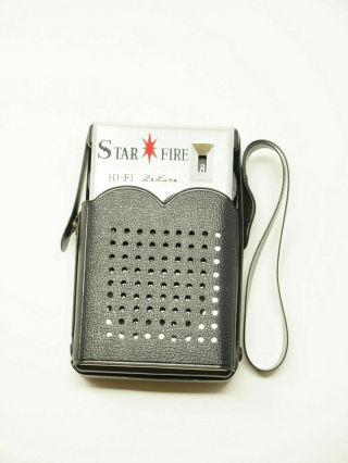 Star Fire Hi - Fi Transistor Mid Century Atomic Chrome Radio Hong Kong Broken?