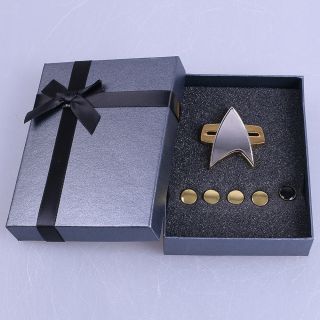 Star Trek Badge Star Trek Voyager Communicator Badge & Rank Pin Set Gift