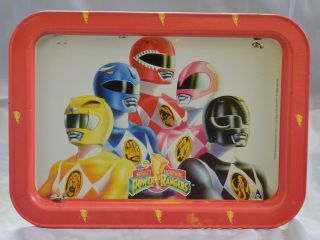 Vintage 1994 Mighty Morphin Power Rangers Metal Tv Bed Lap Serving Tray W/ Legs