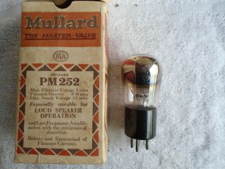 Rare 1920s Mullard Pm252 Valve Nos,