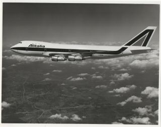Large Vintage Photo - Alitalia Boeing 747 I - Dema In - Flight
