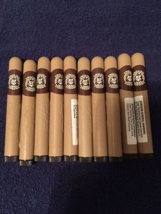 10 Plastic Garcia Y Vega English Corona Cigar Tubes With Bands No Cigars