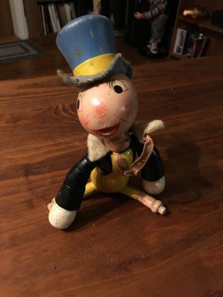 Jiminy Cricket Ideal Novelty Co.  Jointed Wooden Toy Disney