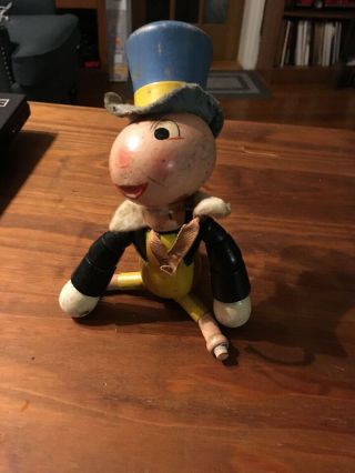 JIMINY CRICKET IDEAL NOVELTY CO.  JOINTED WOODEN TOY DISNEY 2