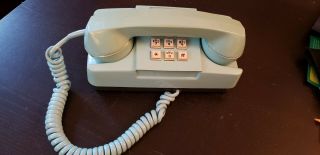 Vintage Phone 70s Push Button Teal Blue Turquoise