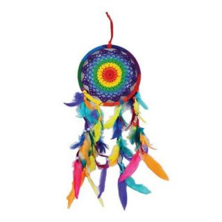 Rainbow Dream Catcher With Colored Feathers Dreamcatcher