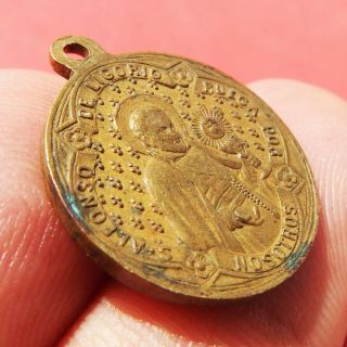 LARGE ST ALPHONSUS LIGUORI MEDAL OLD OUR LADY OF PERPETUAL HELP RELIGIOUS CHARM 4