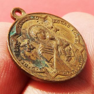 LARGE ST ALPHONSUS LIGUORI MEDAL OLD OUR LADY OF PERPETUAL HELP RELIGIOUS CHARM 5