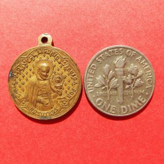 LARGE ST ALPHONSUS LIGUORI MEDAL OLD OUR LADY OF PERPETUAL HELP RELIGIOUS CHARM 7
