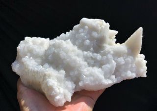 4.  2lbs Snow Quartz Crystal On Green Fluorite From Xinfang Mine,  China