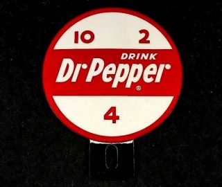 Vintage Dr Pepper License Plate Tag Topper Porcelain Rare Old Advertising Sign
