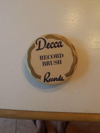 Phonograph Record Cleaner Brush Duster Vintage Decca Records In A Goodrich Dish