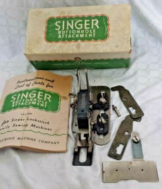 Vintage Antique Singer Sewing Machine Attachment Buttonholer 121795 Lock Stitch