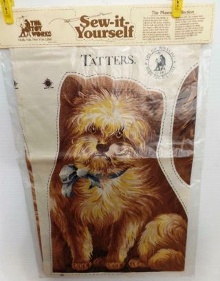 Sew It Yourself Pillow Doll Tatters Dog Schnauzer Terrier Fabric Panel Sewing
