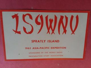 1s9wnv - Spratley Island - Don Miller - 1965 Asia - Pacific Dxpedition - Qsl