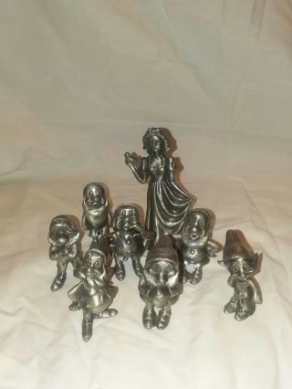Snow White And The Seven Dwarfs Disney Pewter Complete Set