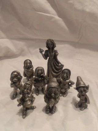 Snow White And The Seven Dwarfs Disney Pewter Complete Set 2