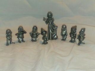 Snow White And The Seven Dwarfs Disney Pewter Complete Set 4
