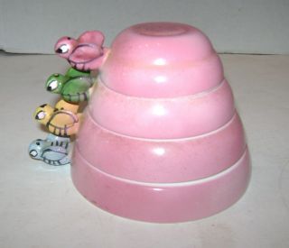 Vintage Menschik Goldman Pink Beehive Measuring Cups