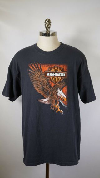 B2656 Vtg Harley - Davidson Motorcycle Biker Rider Big Eagle T - Shirt Size Xl