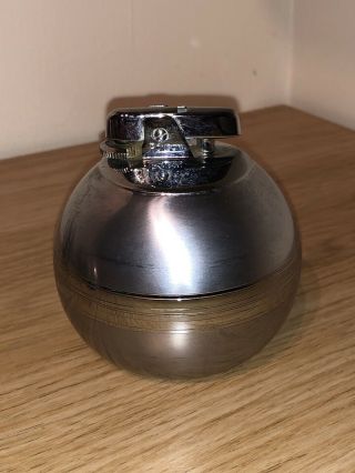 Ronson Table Lighter Vintage Metal Ball 60s 70s Collectors Heavyweight