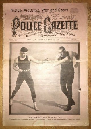 Vintage Sporting Newspaper The National Police Gazette Saturday June 29,  1918