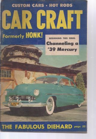 January 1954 Car Craft Hot Rod Custom Rat Formerly Honk