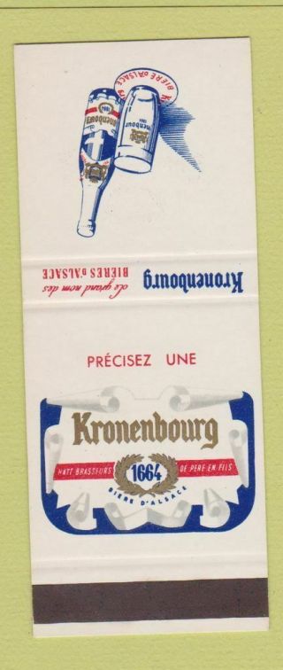 Matchbook Cover - Kronenbourg Beer Paris France Sample 2 1964 30 Strike