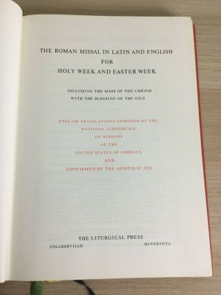 ROMAN MISSAL IN LATIN & ENGLISH FOR HOLY WEEK & EASTER,  1966 4