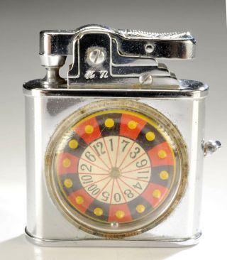 Vintage Monte Carlo " Roulette Wheel " Lighter - " 1950 