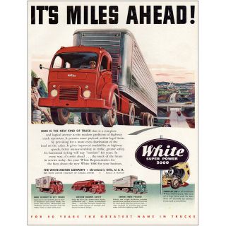 1949 White Trucks: Miles Ahead Vintage Print Ad