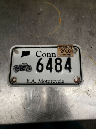 Collectable Connecticut Antique Motorcycle License Plate 4digit