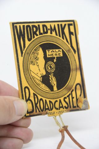 1920s Vintage Toy Radio Microphone " World Mike " Shure Bros Astatic Turner Rca