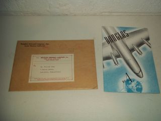 Vintage 1939 Douglas Dc - 4 Brochure With Envelope