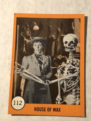 Vf 1961 Nu - Card 112 House Of Wax Skeleton Card Horror Monster Rare Non Sports