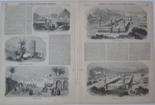 1854 Engravings Sacred Cities Of The East Mecca Medina Aden Mocha Islam