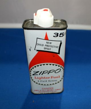 VINTAGE 1960 ' s ZIPPO LIGHTER FUEL 5 OZ FLUID CAN ORIGINALLY 35 CENTS GAS OIL 5