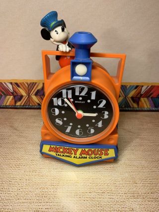 Mickey Mouse Bradley Disney Train Conductor Talking Alarm Clock