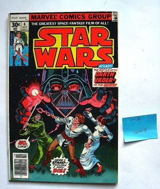 Star Wars Comic Book Marvel Issue 4 Reprint C8 10/77 70 